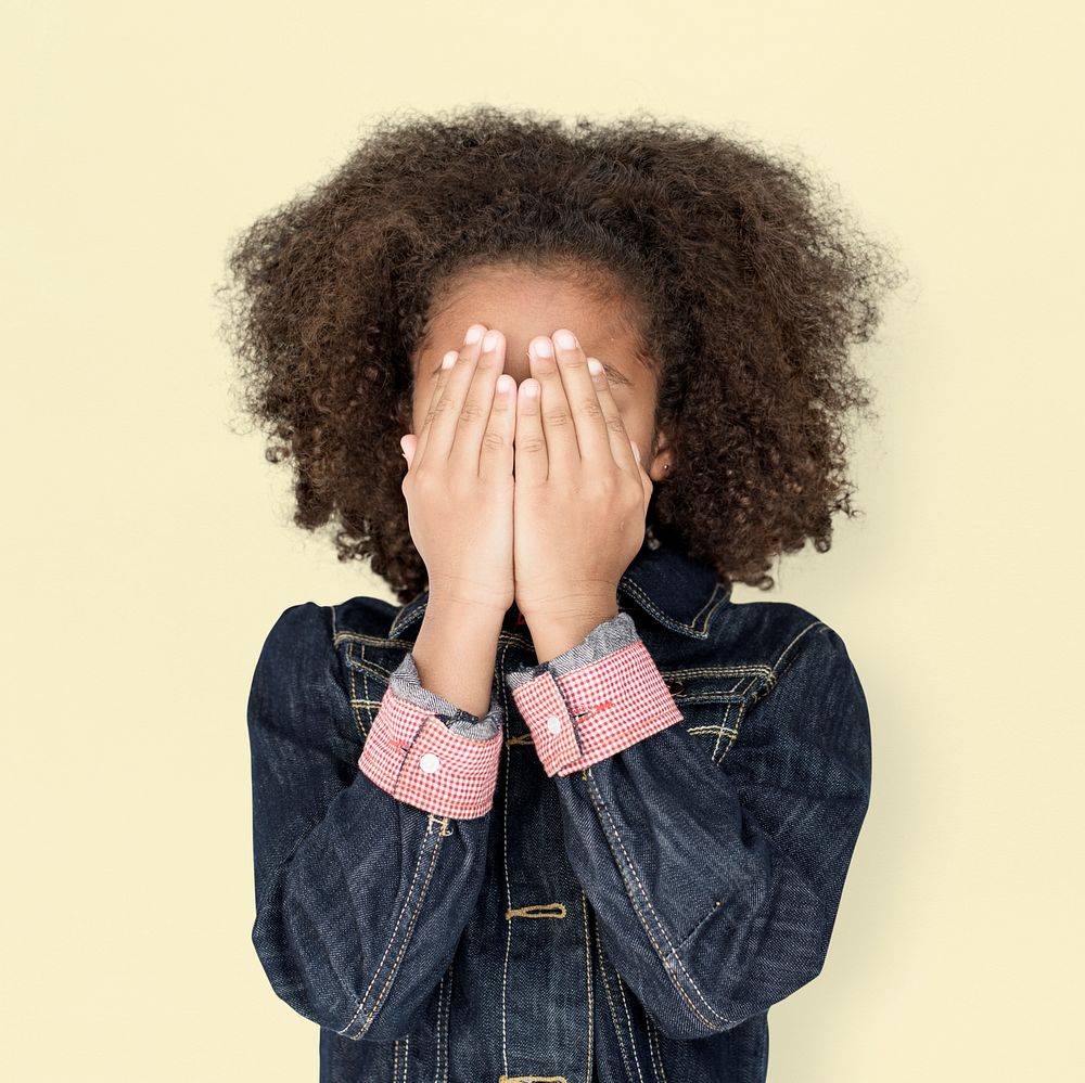 Portrait of a Little Afcrican Descent Girl Isolated