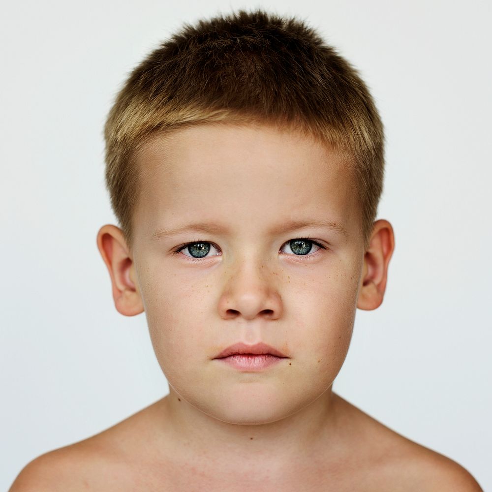 Worldface-Russian kid in a white background