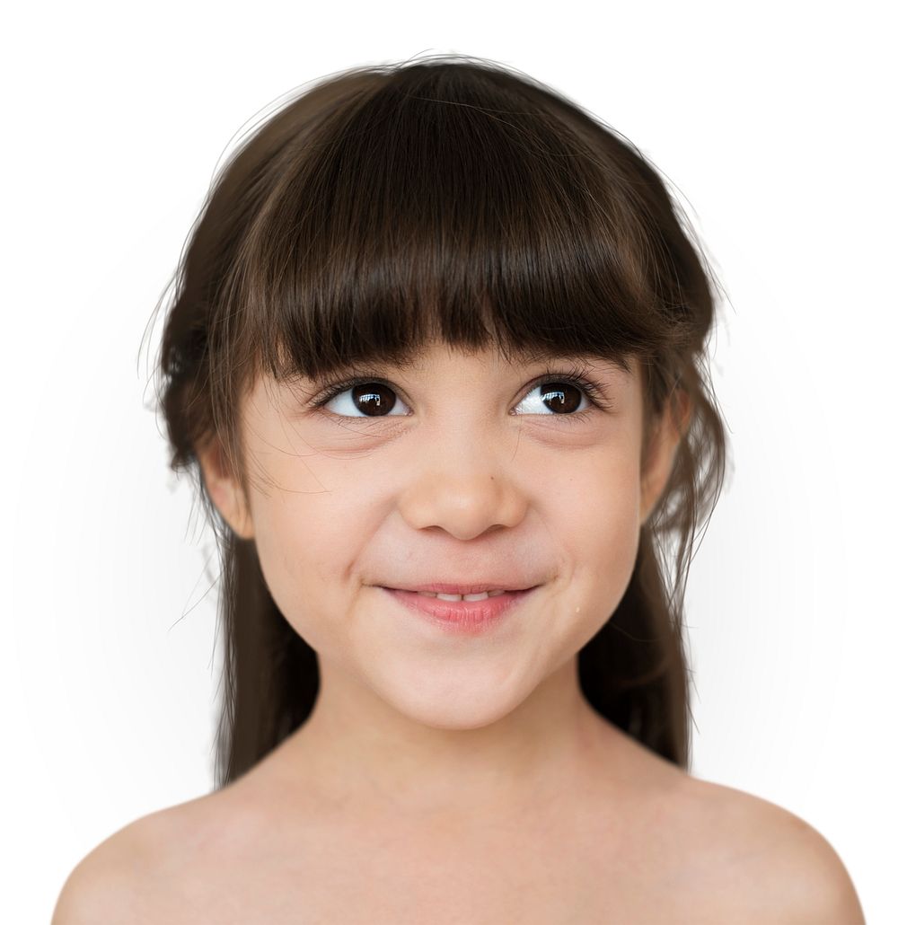 Little Girl Smiling Bare Chested