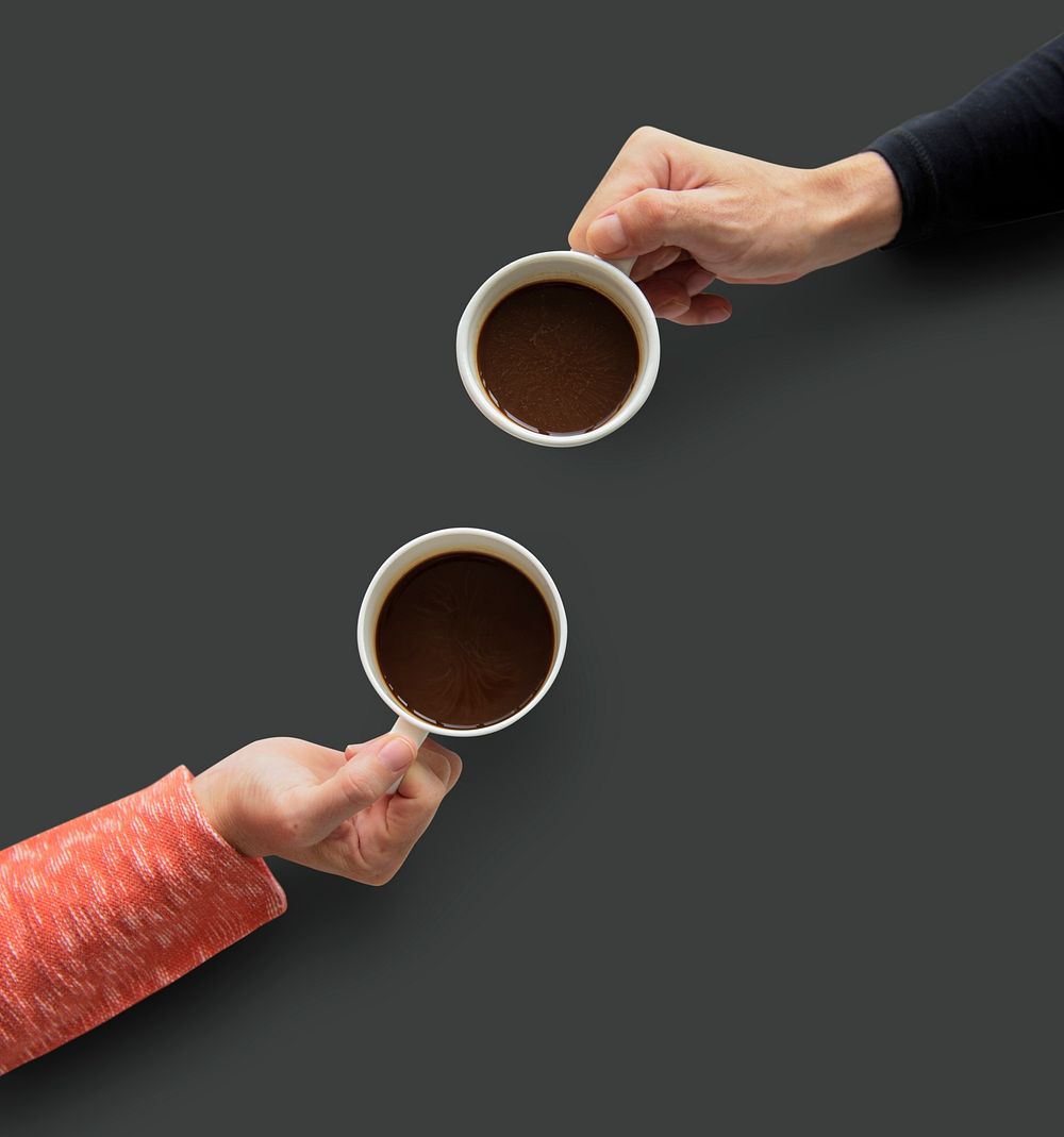 Human Hand Holding Coffee Cup Morning Drinks