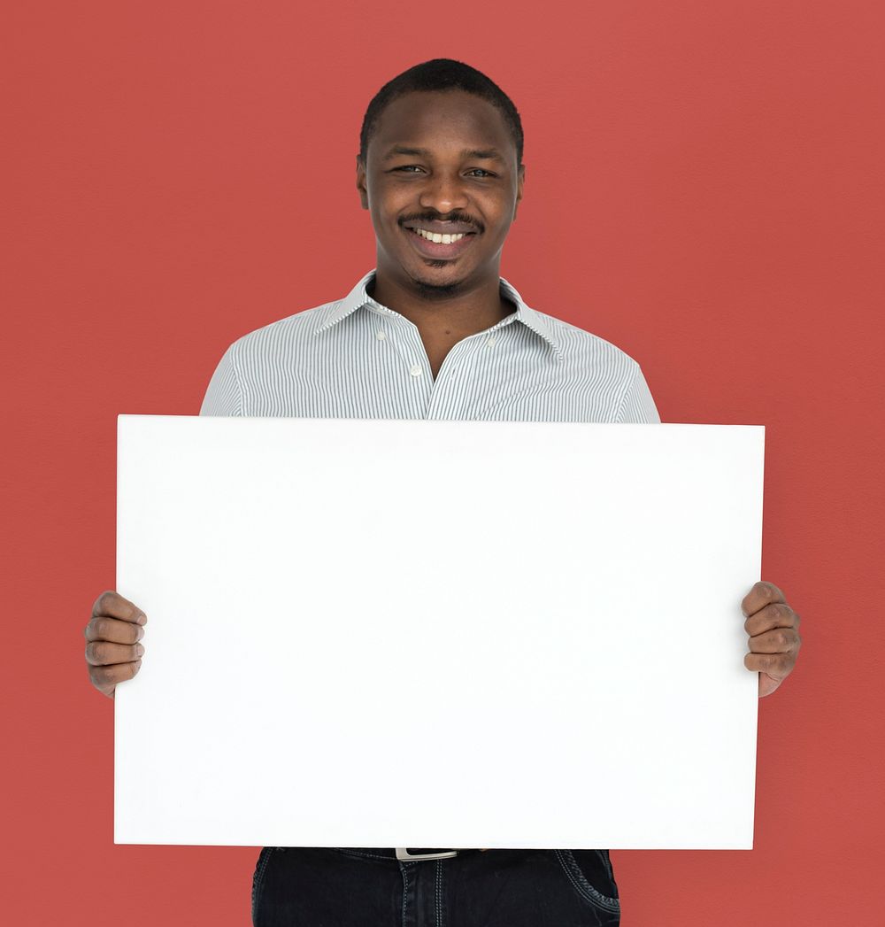 African Man Smiling Happiness Banner Copy Space Studio Portrait