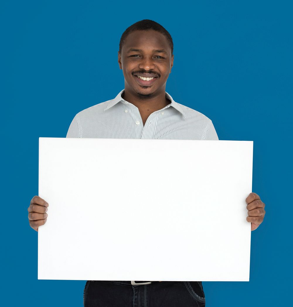 African Man Smiling Happiness Banner Copy Space Studio Portrait