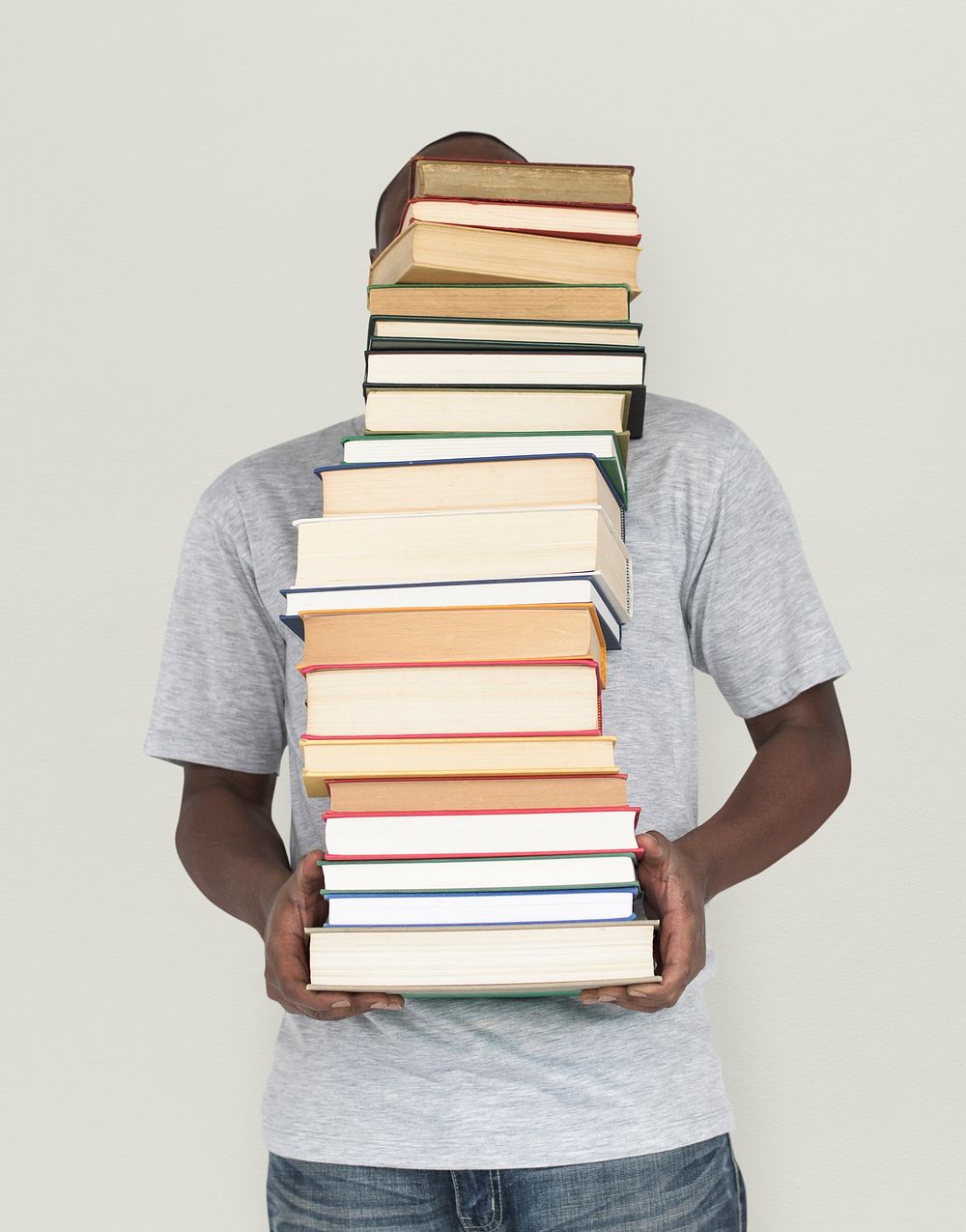 African Man Carrying Textbook School Education
