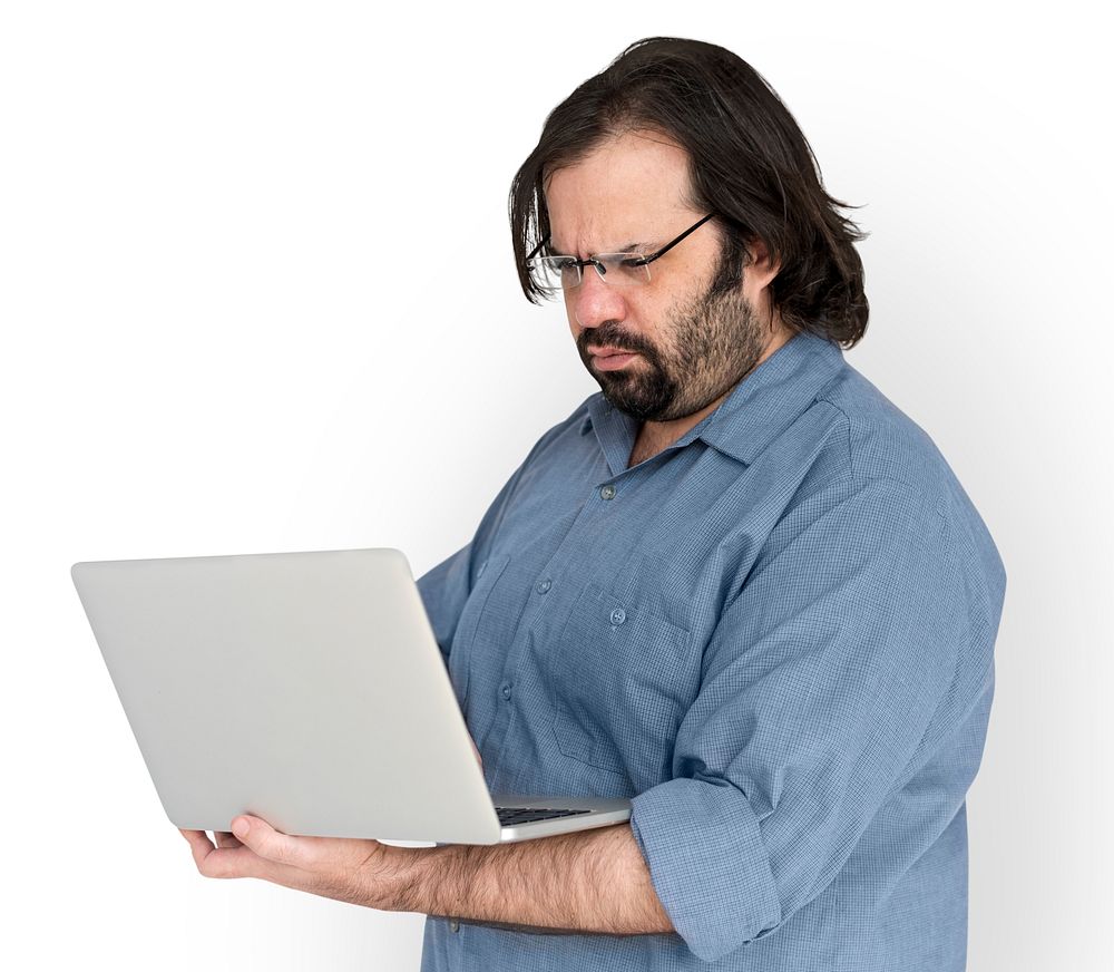 Man Laptop Internet Online Connection Technology