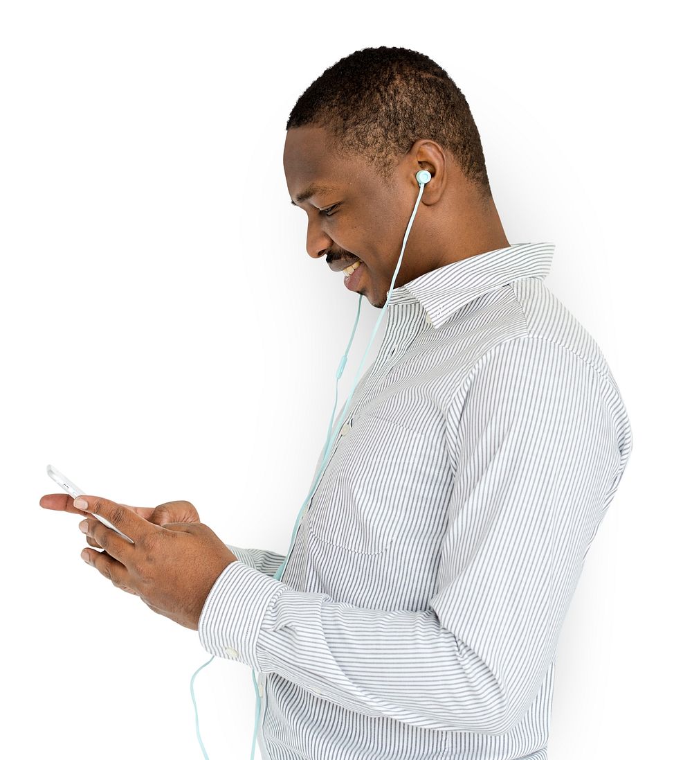 African Descent Man Listening Music
