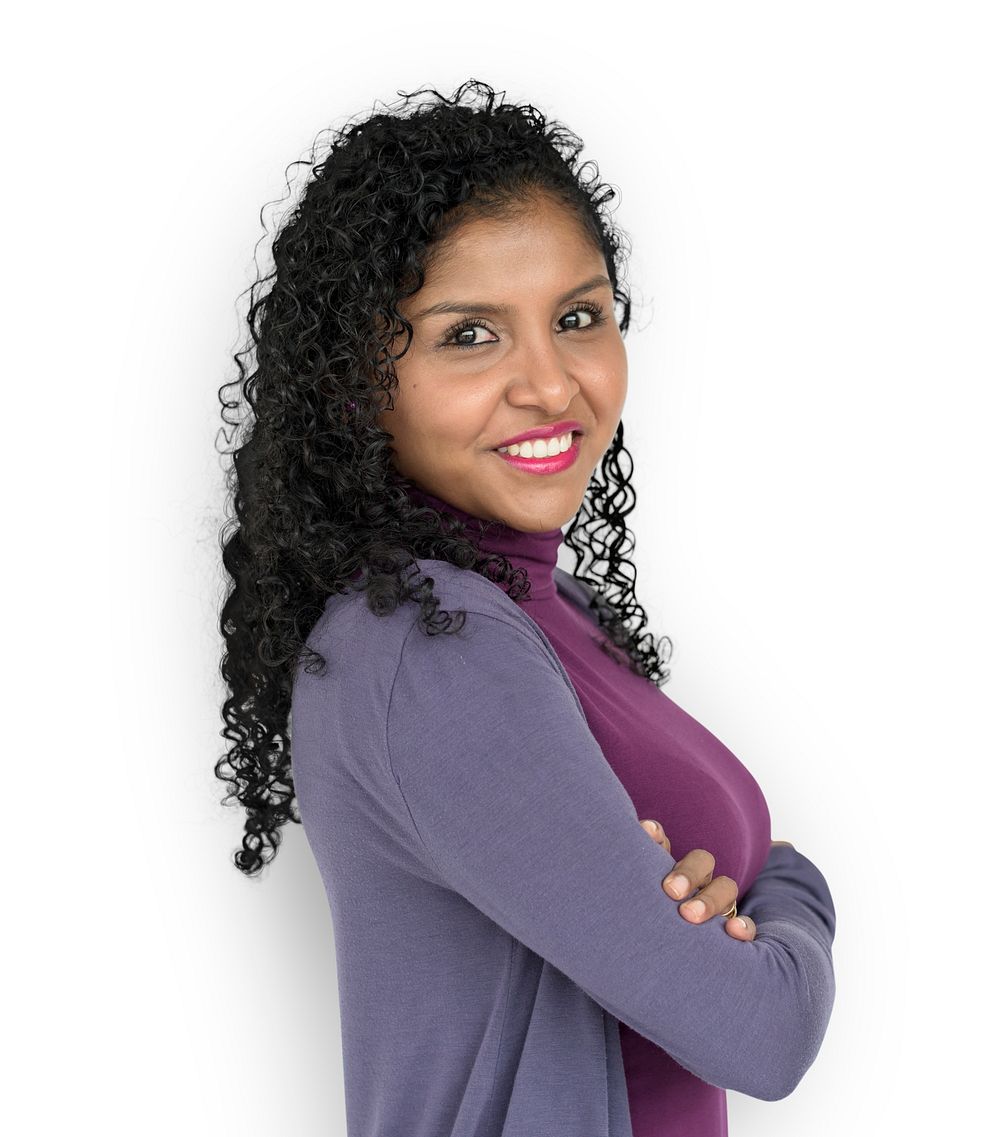 Woman Smiling Happiness Casual Studio Portrait