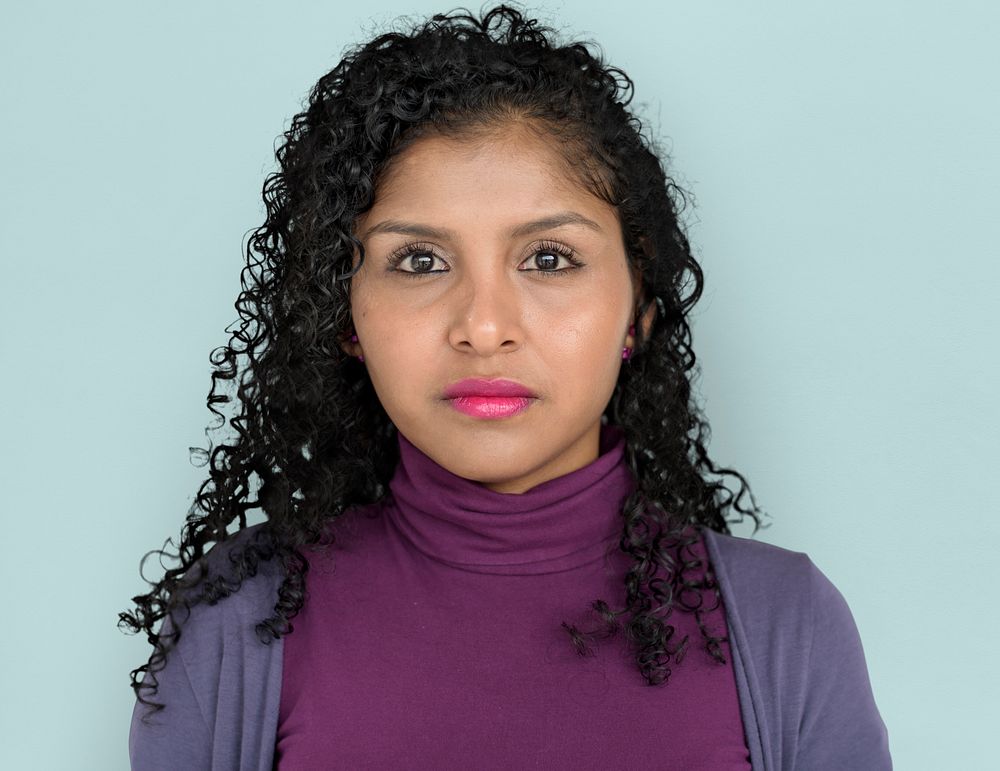 Lady Posing Studio Neutral Focused