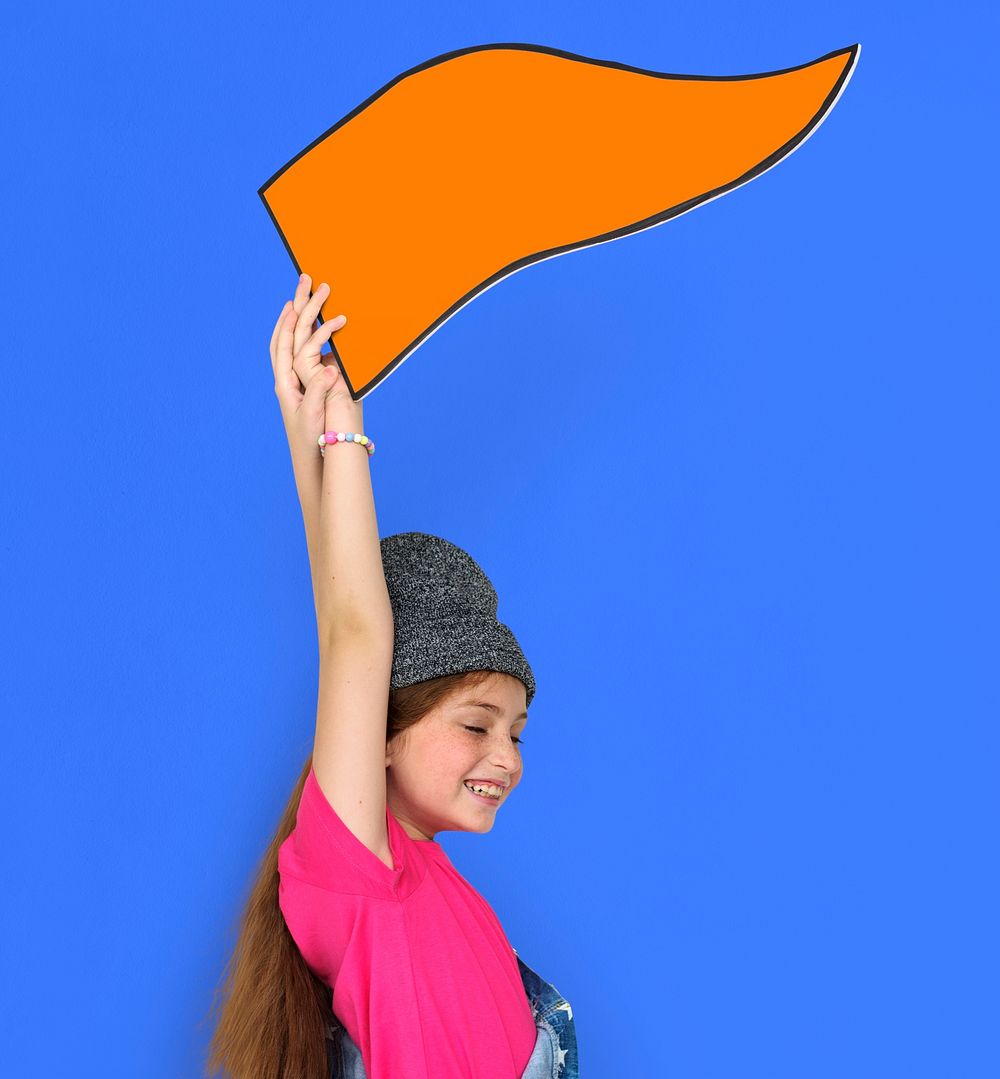 Little Girl Holding Board Concept