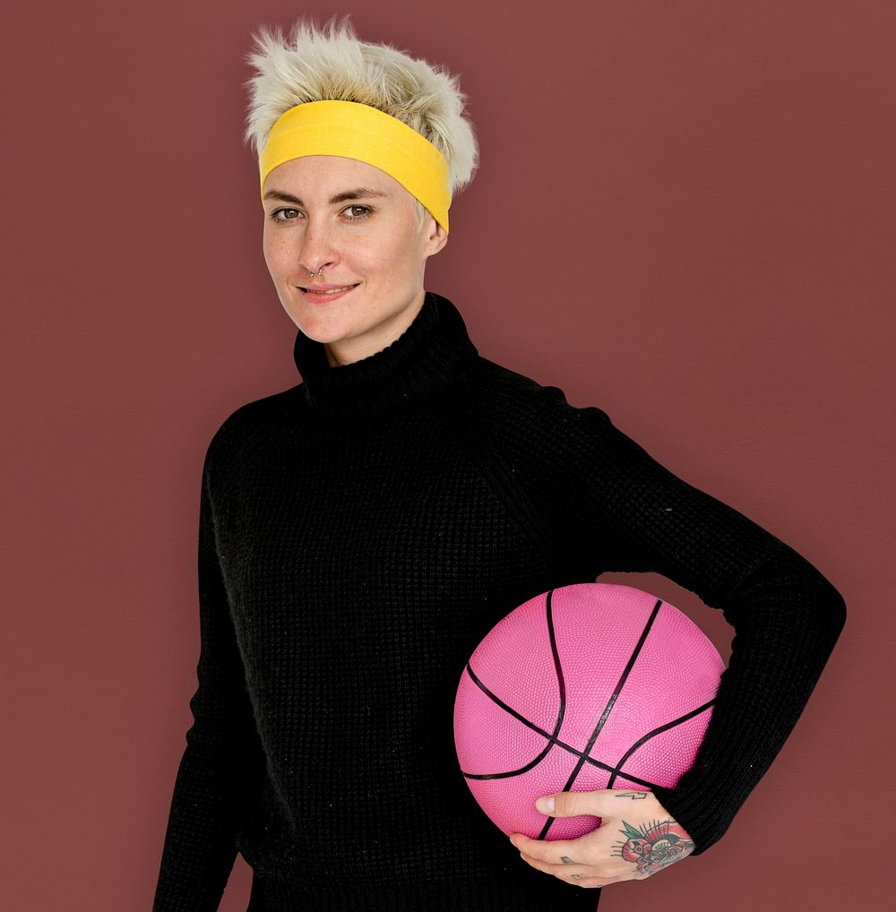 Woman Smiling Happiness Basketball Sport Portrait