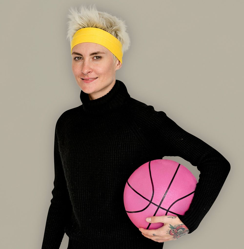 Woman Smiling Happiness Basketball Sport Portrait