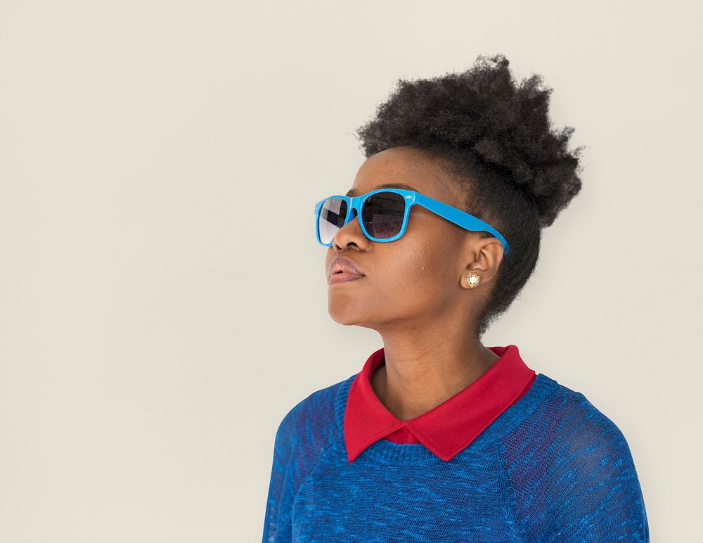 African Descent Afro Woman with Sunglasses