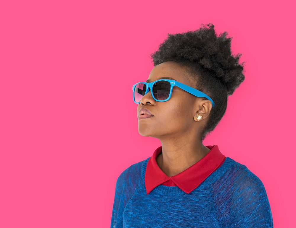 African Descent Afro Woman with Sunglasses Premium Photo rawpixel