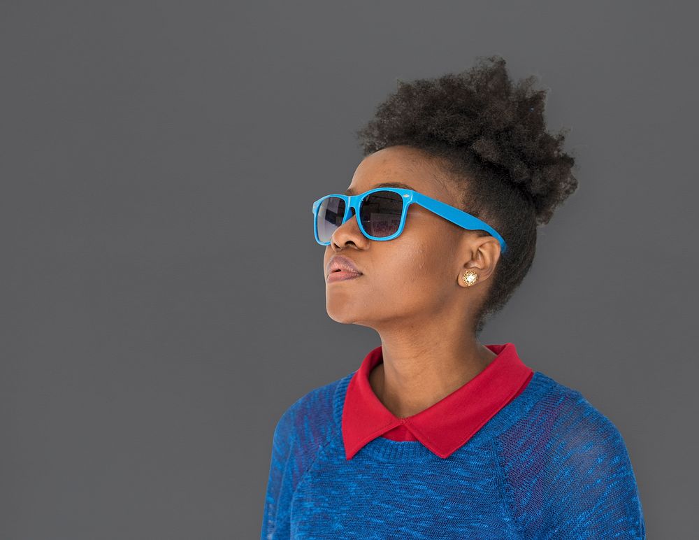 African Descent Afro Woman with Sunglasses