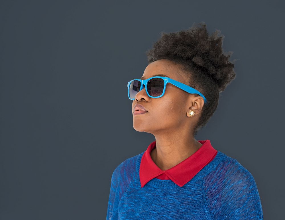 African Descent Afro Woman with Sunglasses