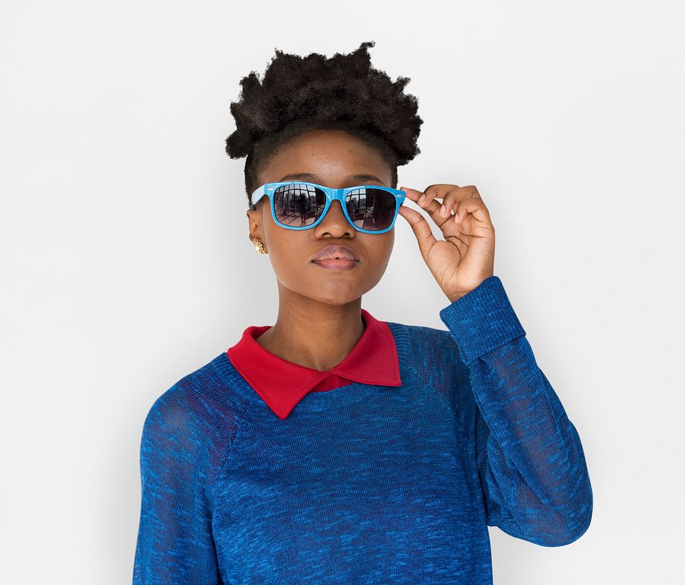 African Woman With Sunglasses Staring