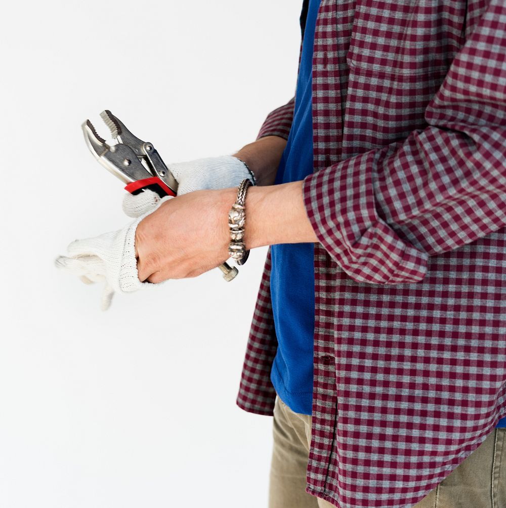 Human Hand Holding Wrench Mechanic Technicain Portrait