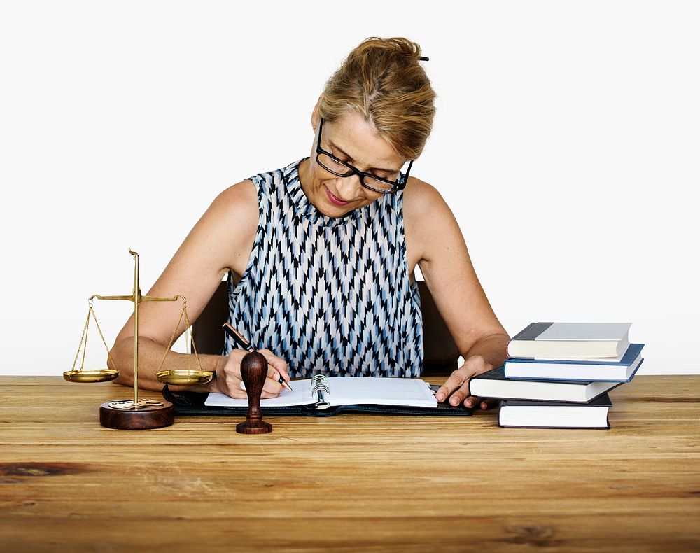 Woman Working Justice Scale Judgement Law