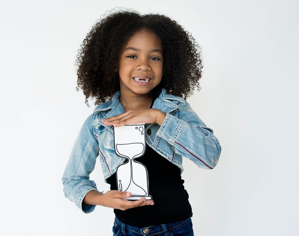 Girl Holding Papercraft Hourglass Timer