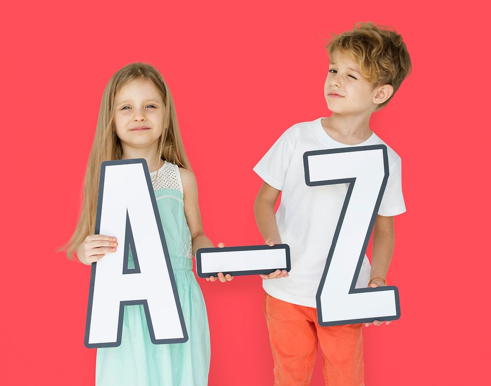 Little Children Holding A-Z Papercraft