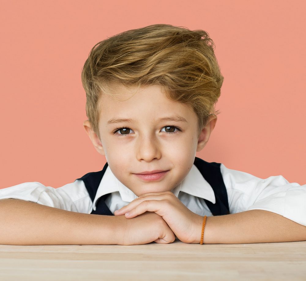 Little Boy Smart Adorable Focused