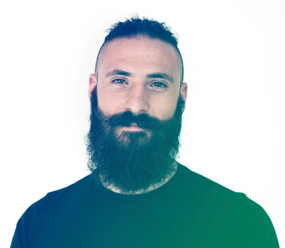 Adult Beard Man Face Expression Studio