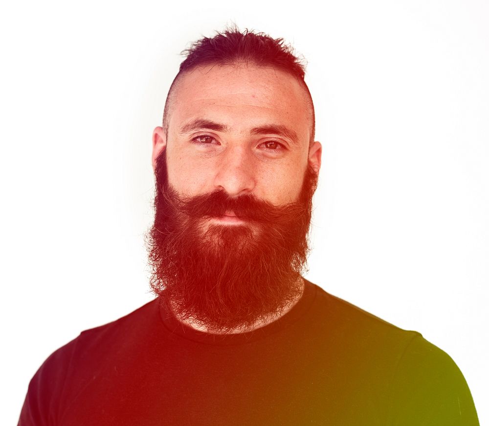 Adult Beard Man Face Expression Studio
