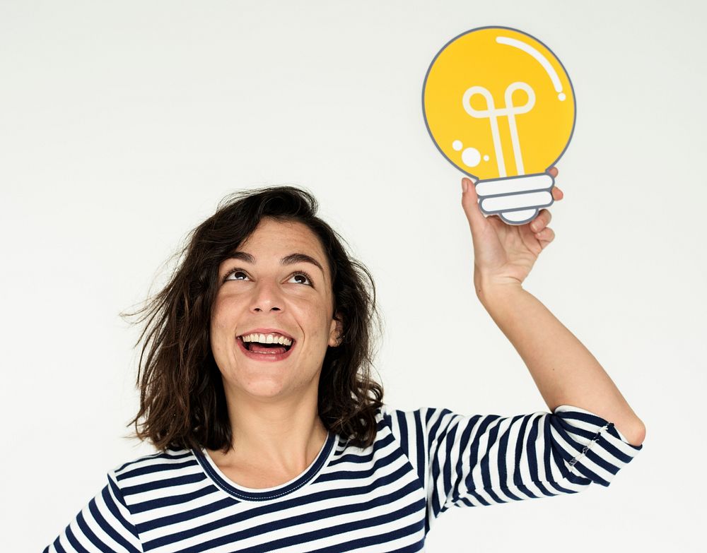 Woman Hand Show Light Bulb Ideas