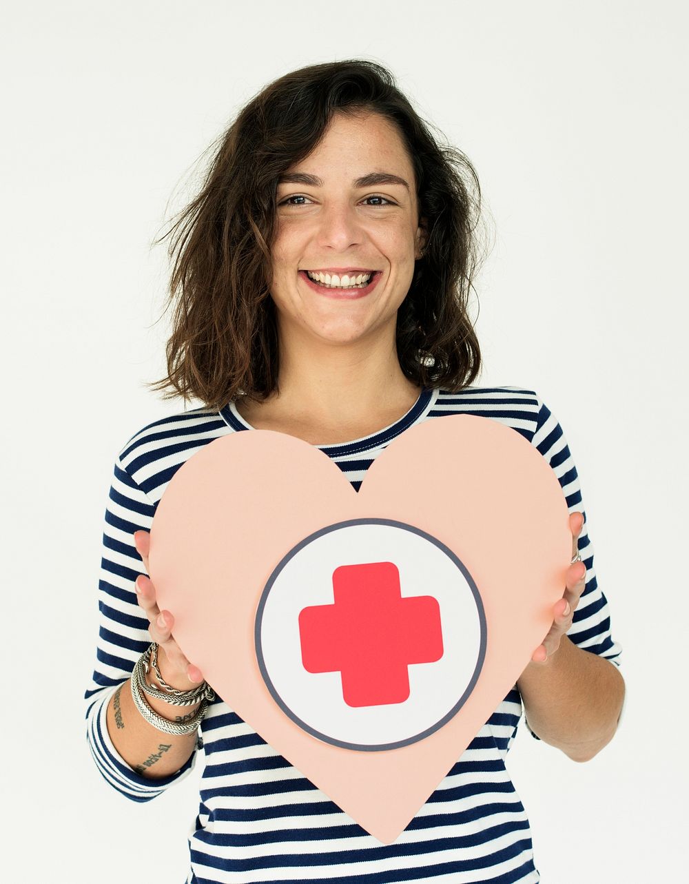 Woman Holding Healthcare First Aid Icon