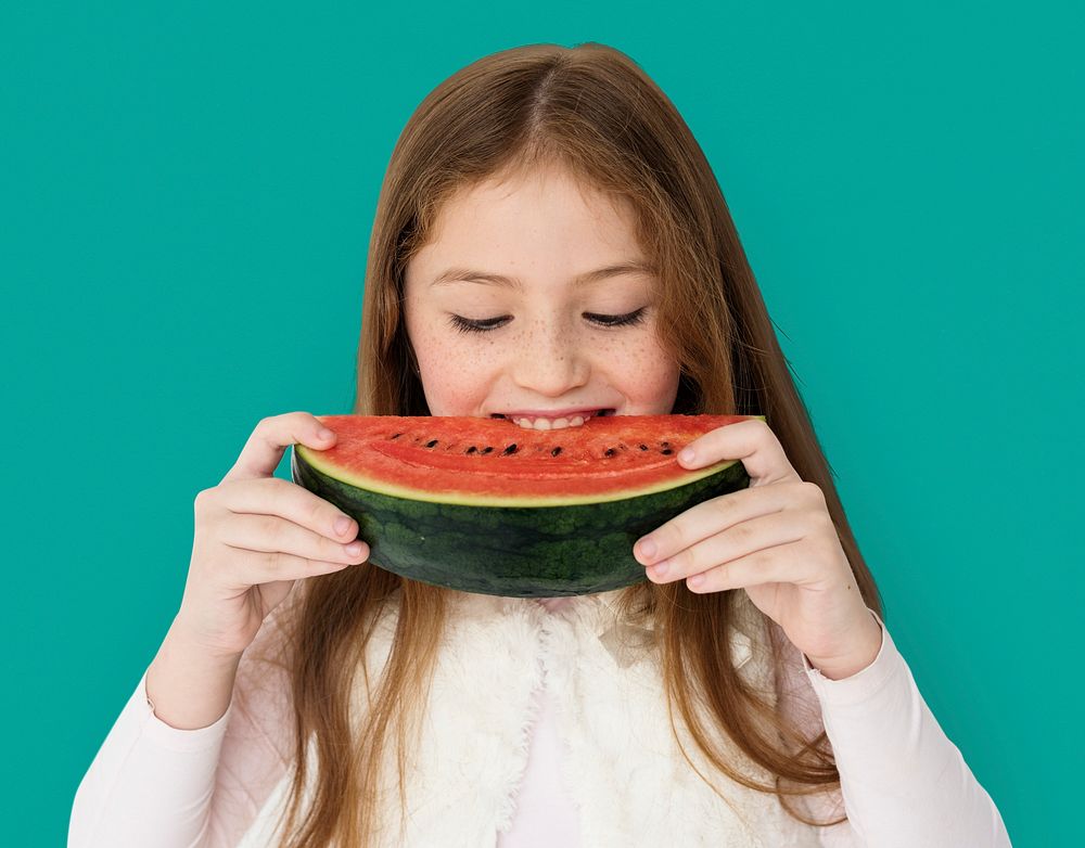 Girl Eating Watermelon Studio Concept