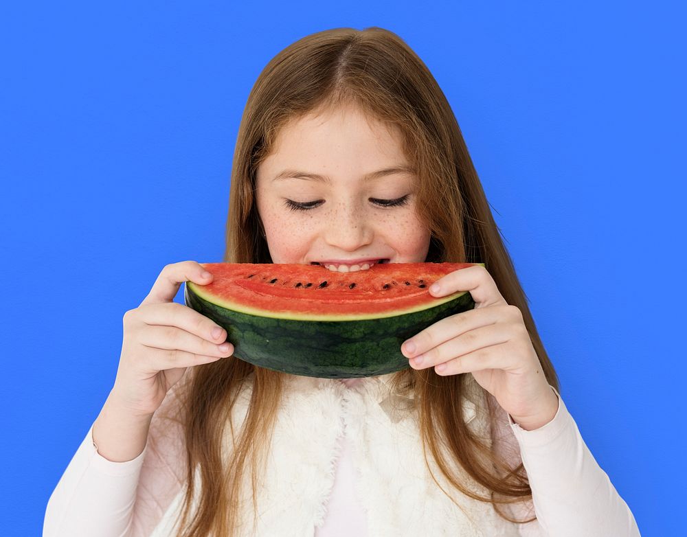 Girl Eating Watermelon Studio Concept