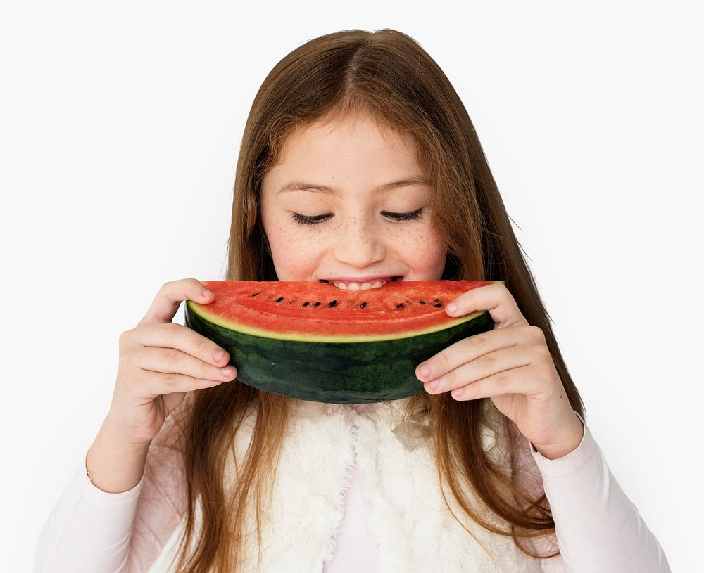 Girl Eating Watermelon Studio Concept