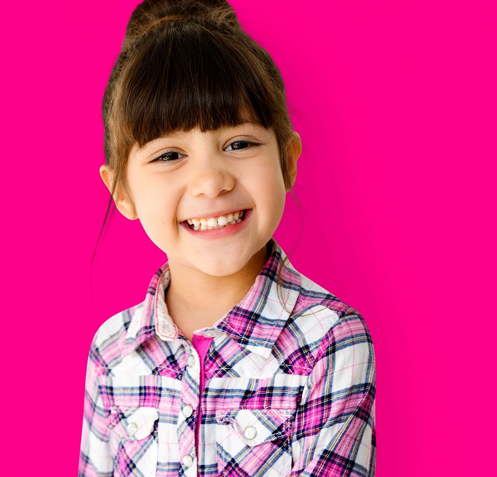 Young asian girl cheerful head and shoulder smiling portrait