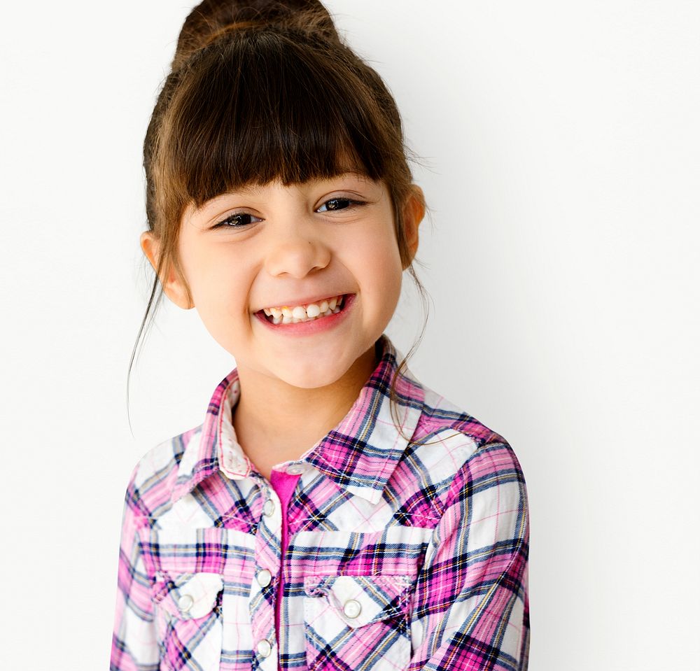 Young asian girl cheerful head and shoulder smiling portrait