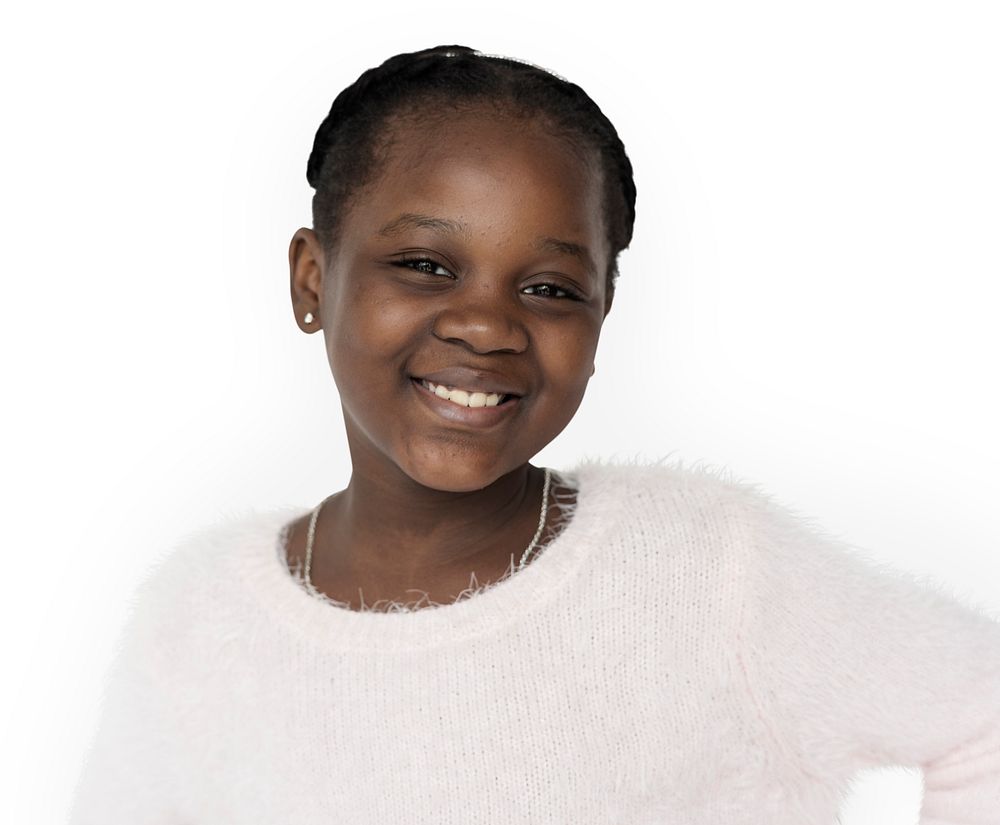 African descent girl is smiling