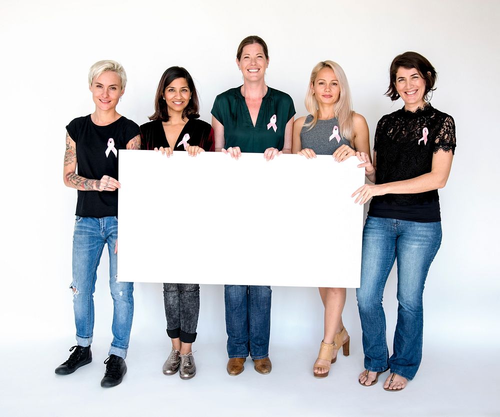Group of Female Show Present Blank Board