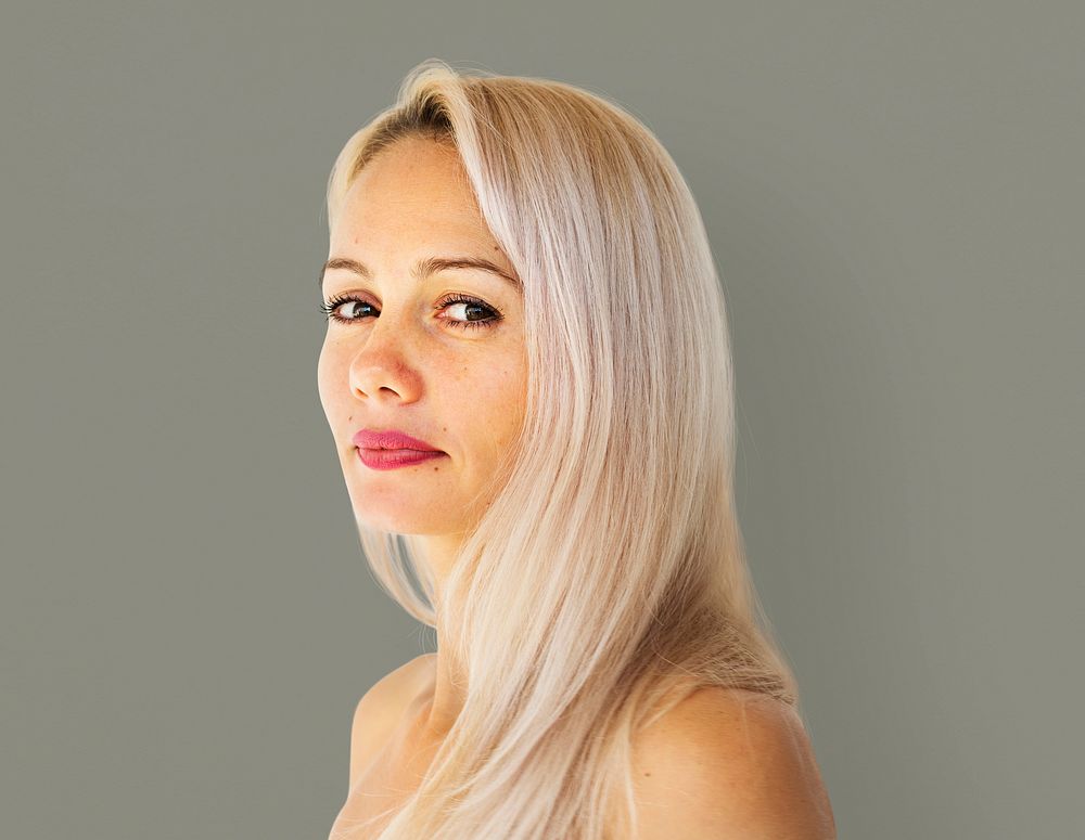 Caucasian woman portrait looking at camera