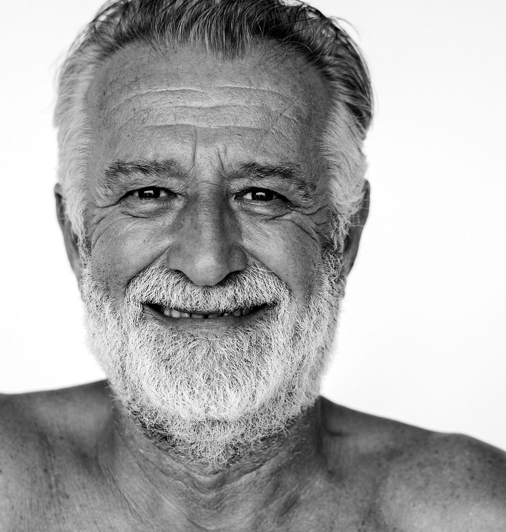 Adult Man Smiling Face Expression Studio Portrait