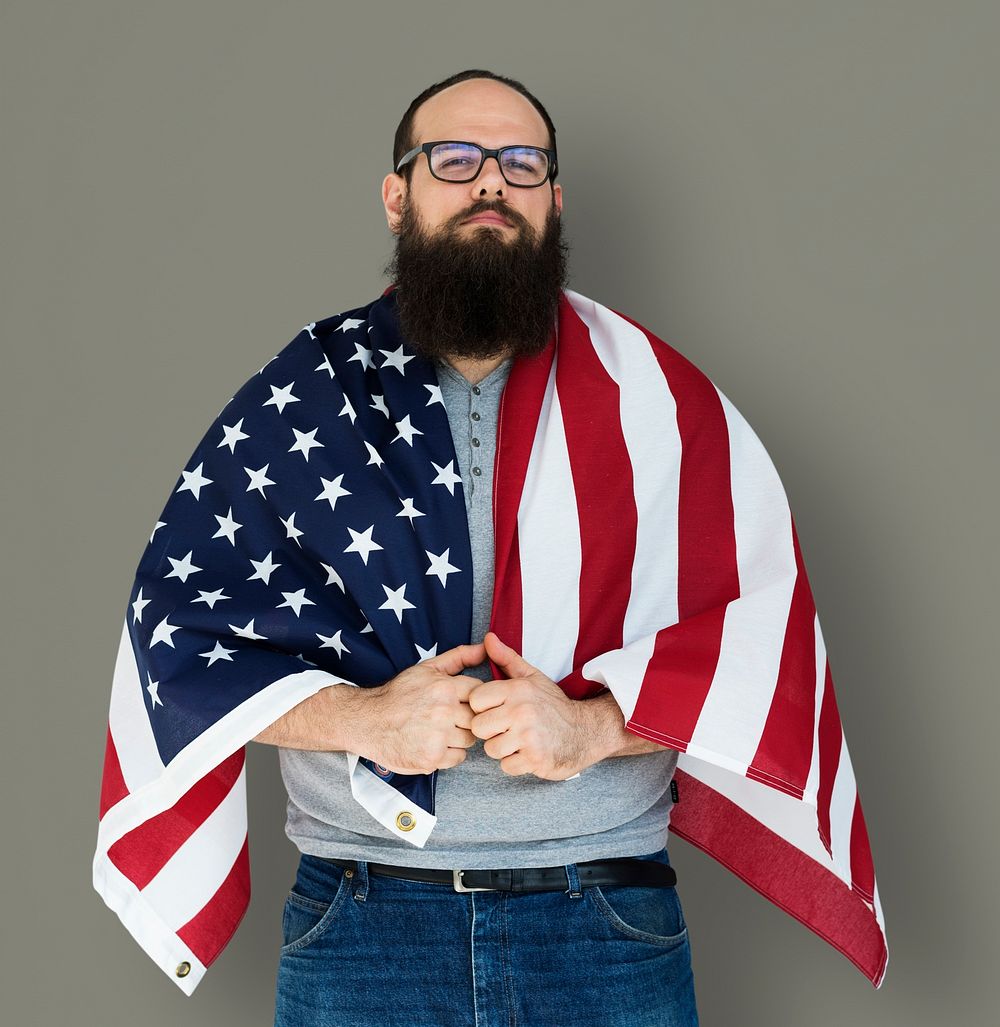 Man holding flag and posing | Premium Photo - rawpixel