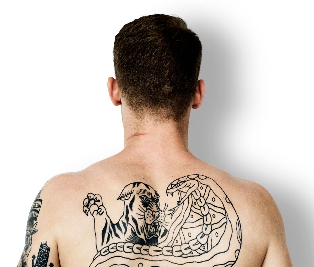 Man close up back view photoshoot