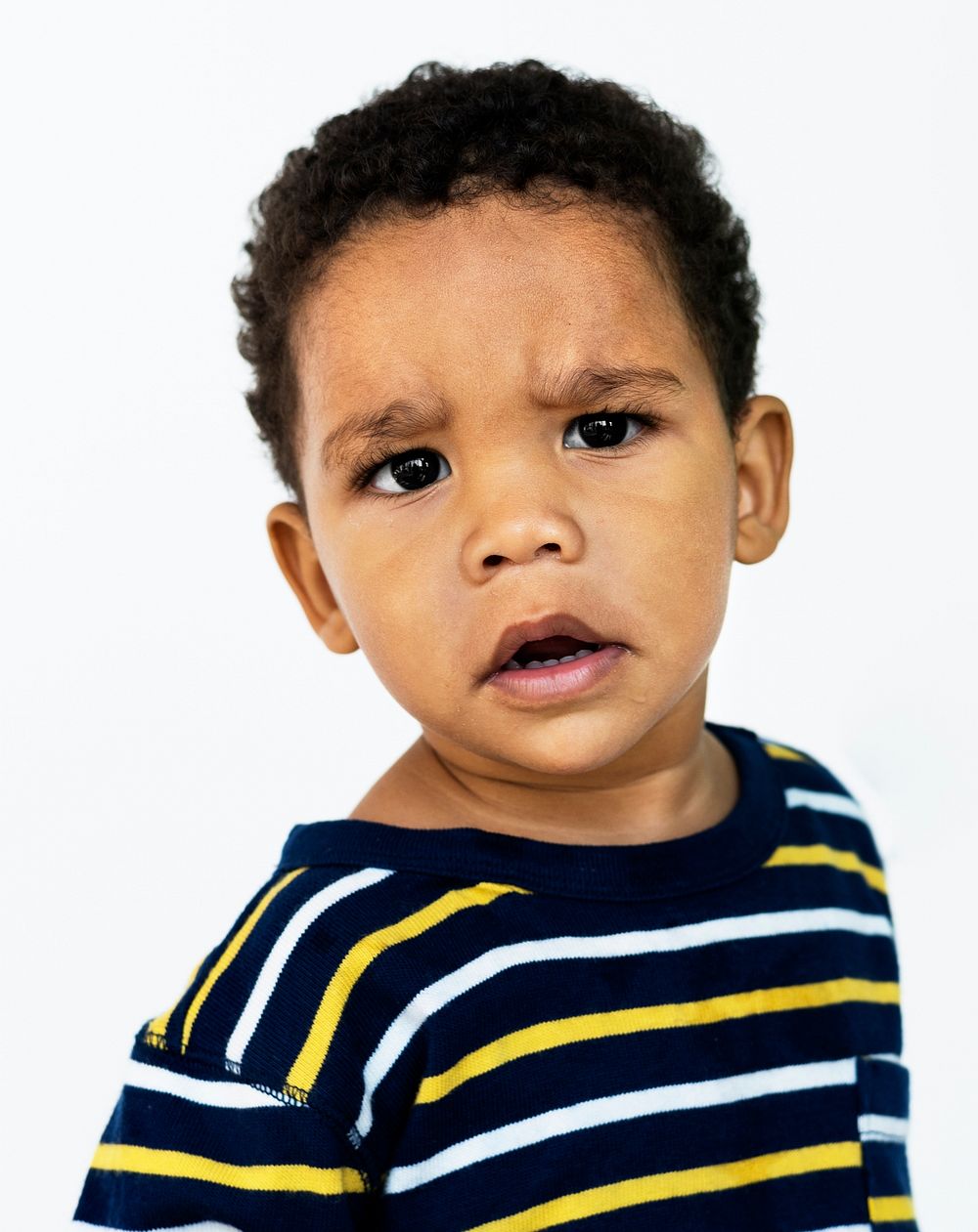 Little Boy Face Expression Studio Portrait