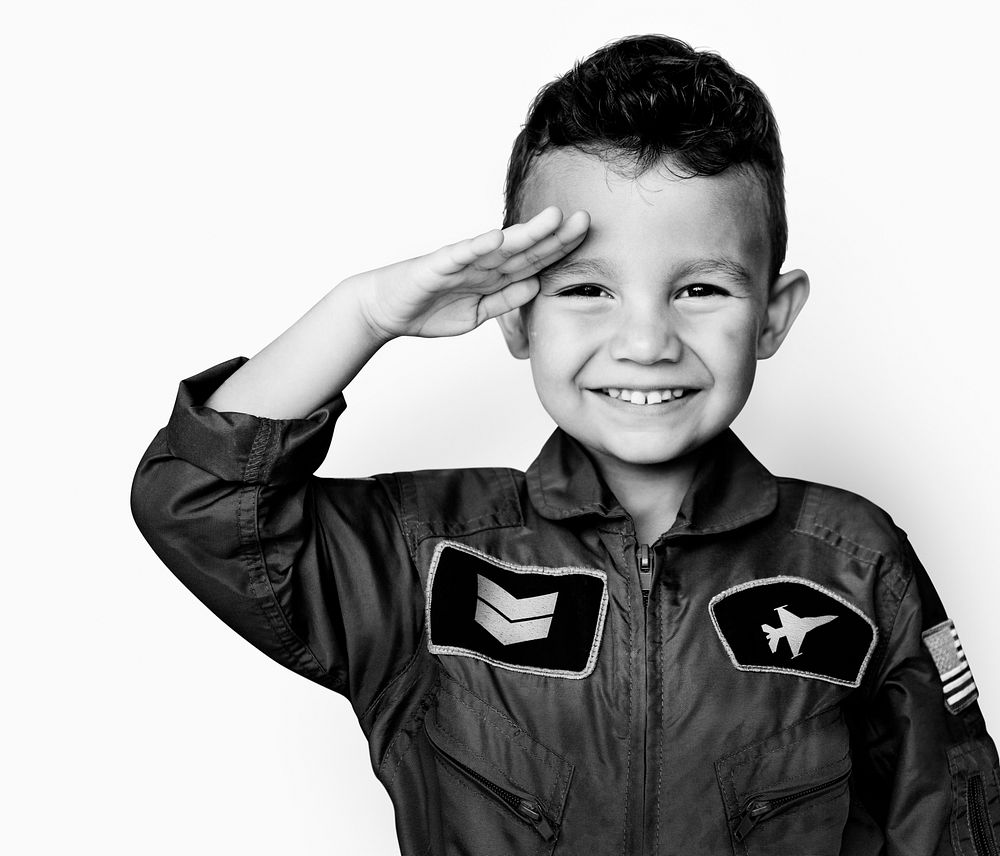 Little boy with pilot uniform for dream occupation