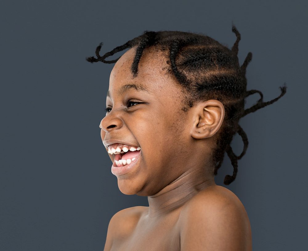 African Descent Boy Toothy Laughing Smiling