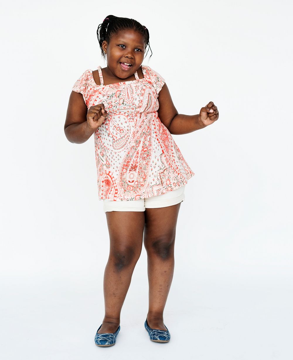African little girl smiling casual studio portrait