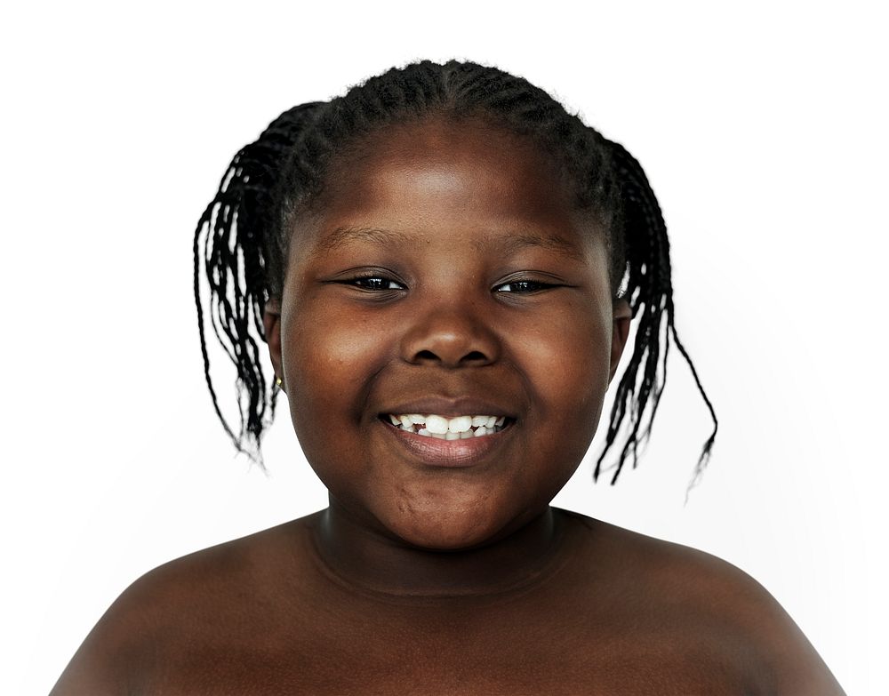 African kid girl smiling positive expression