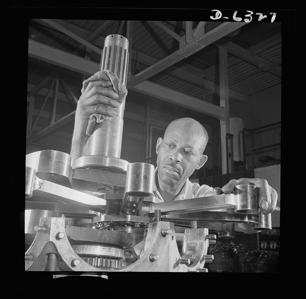 Training. Work Projects Administration (WPA) vocational school. The complicated mechanism of an airplane engine will be no…