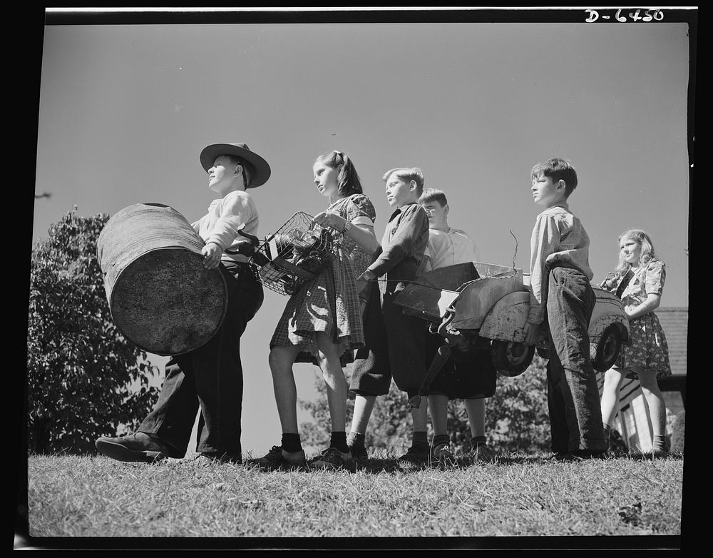 Manpower, junior size. Too young to help? Not the youngsters of Roanoke, Virginia. They're out to win the war by gathering…