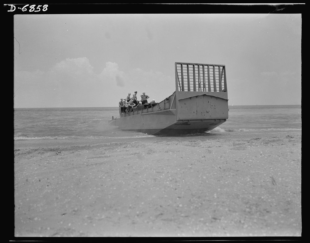 Training. Ramp boats. A fifty-foot steel ramp boat capable of landing tanks and large forces of men at beach positions. The…