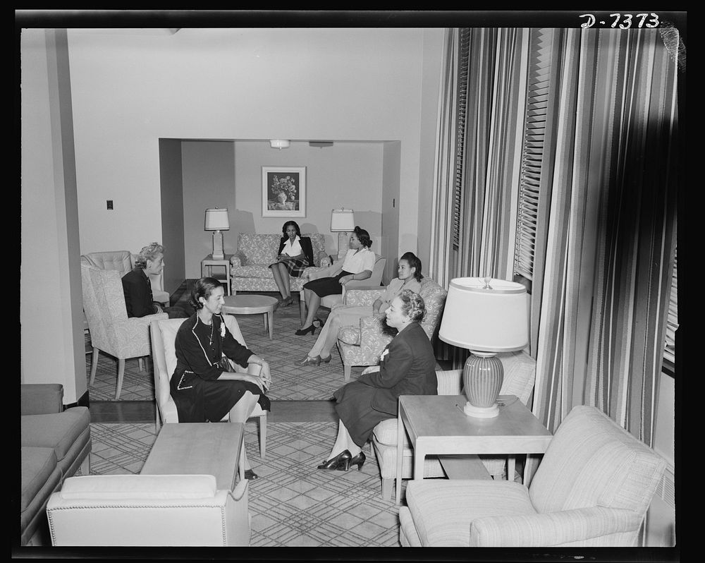 Government hotel for African American women war workers. Administrative staff members of the 760,000 dollar Lucy D. Slowe…