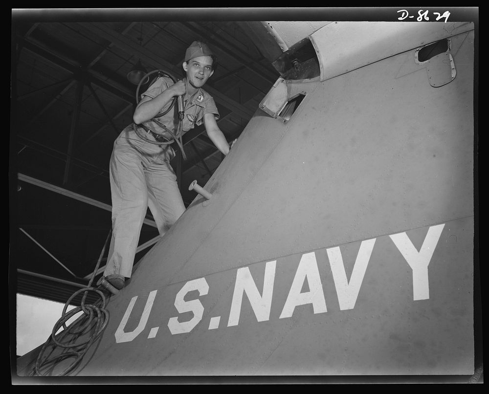 Naval air base, Corpus Christi, Texas. Mounting a navy flying ship at the naval air base in Corpus Christi, Texas, a former…