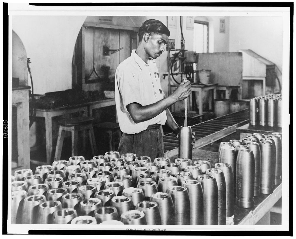 India in the war. A worker in one of India's fast expanding munitions plants. India produces more than fifty different kinds…